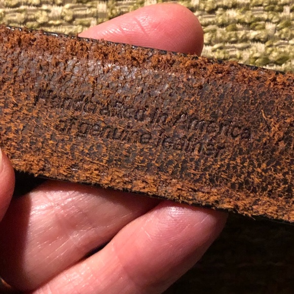 Leather belt brass buckle size 32 - Picture 4 of 8